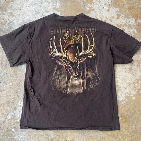 Buck Wear Brown Deer Hunting Tee Shirt X-Large - Picture 1 of 5